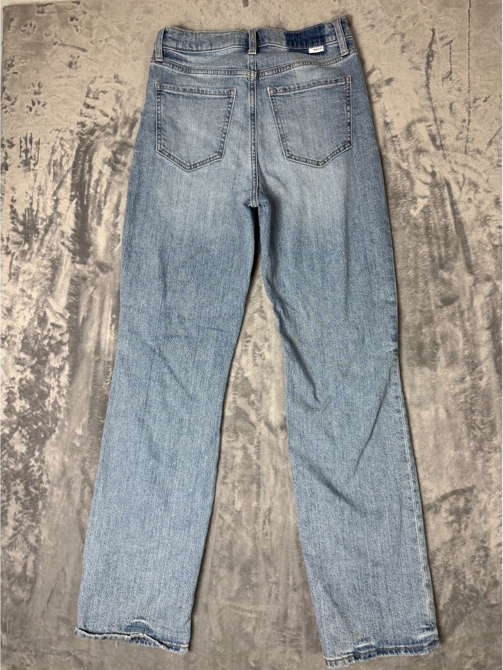 DAZE Womens Size 25 High Rise Straight Leg Distressed Jeans Light Wash